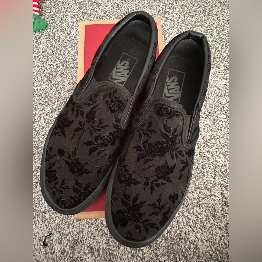 Black Velvet Rose Vans